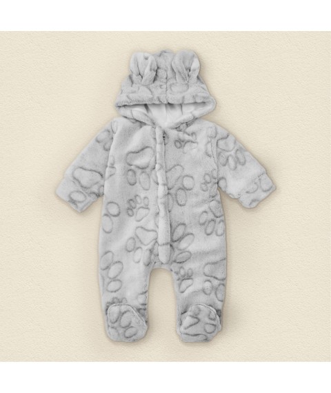 Plush overalls with a hood on the lining Lapki Dexter`s Gray 12-20 68 cm (d12-20lp)