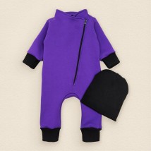 Children's warm overalls and a hat made of Amethyst Dexter's scar Purple 2144 80 cm (d2144-2)