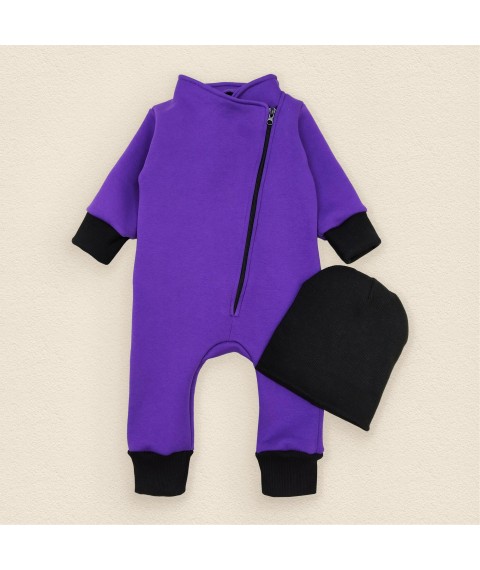 Children's warm overalls and a hat made of Amethyst Dexter's scar Purple 2144 92 cm (d2144-2)