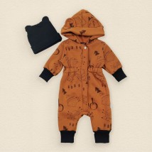 Children's overalls with a hat Little wood Dexter`s Brown 2142 80 cm (d2142-39)