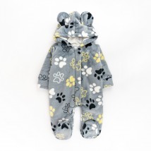 Комбинезон детский теплый на молнии с капюшоном Cute Paws  Dexter`s  Серый d12-20лп-ср  74 см (d12-20лп-ср)