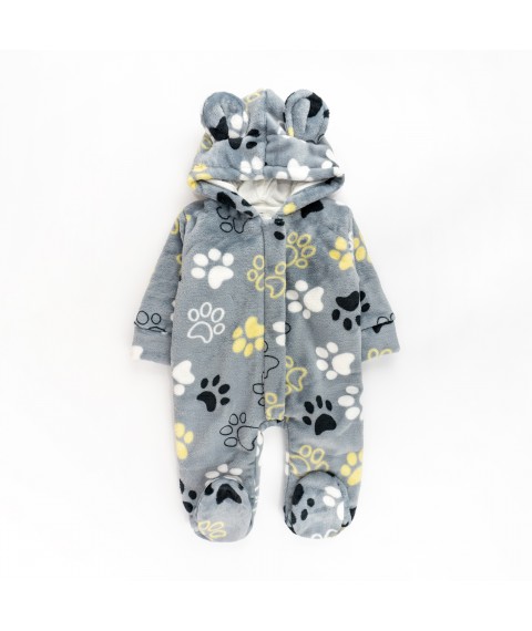 Комбинезон детский теплый на молнии с капюшоном Cute Paws  Dexter`s  Серый d12-20лп-ср  74 см (d12-20лп-ср)