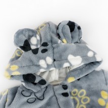 Комбинезон детский теплый на молнии с капюшоном Cute Paws  Dexter`s  Серый d12-20лп-ср  74 см (d12-20лп-ср)