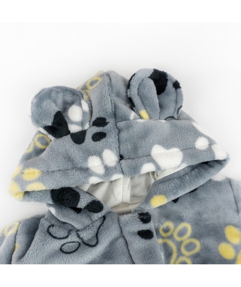 Комбинезон детский теплый на молнии с капюшоном Cute Paws  Dexter`s  Серый d12-20лп-ср  74 см (d12-20лп-ср)