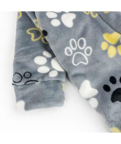 Комбинезон детский теплый на молнии с капюшоном Cute Paws  Dexter`s  Серый d12-20лп-ср  74 см (d12-20лп-ср)