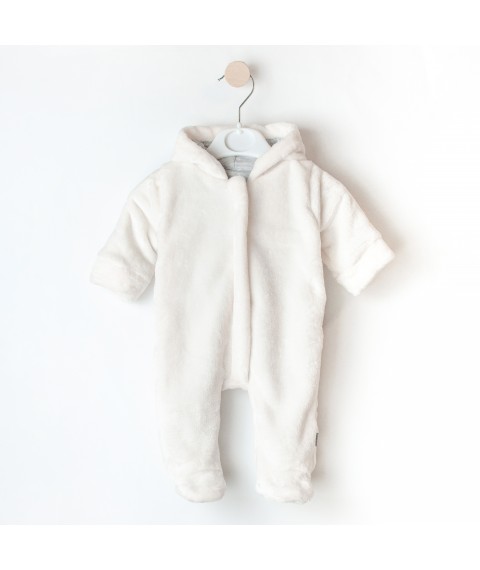 Плюшевый комбинезон детский с капюшоном демисезонный Мишутка  Dexter`s  Молочный 12-20  68 см (d12-20мл)