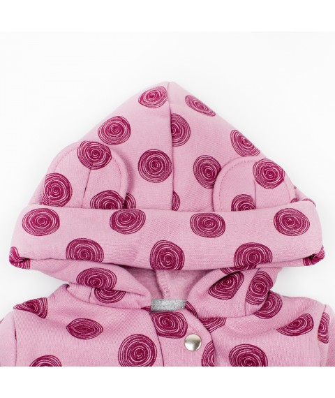 Roses Dexter`s Pink 2142 80 cm overalls with a cap for walks (d2142-40)