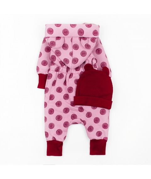 Overalls for children from one year complete with a cap Rose Dexter`s Pink 2142 86 cm (d2142-40-1)