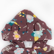 Теплый демисезонный ромпер для малышей  Coffee Flower  Dexter`s  Коричневый;Розовый d2142-24  80 см (d2142-24)
