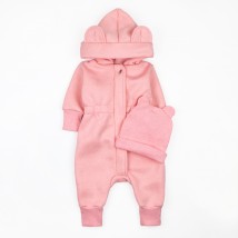 Demi-season walking warm overalls with PUDRA Dexter`s cap Pink 2142 86 cm (d2142-10-1)