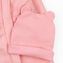Demi-season walking warm overalls with PUDRA Dexter`s cap Pink 2142 86 cm (d2142-10-1)