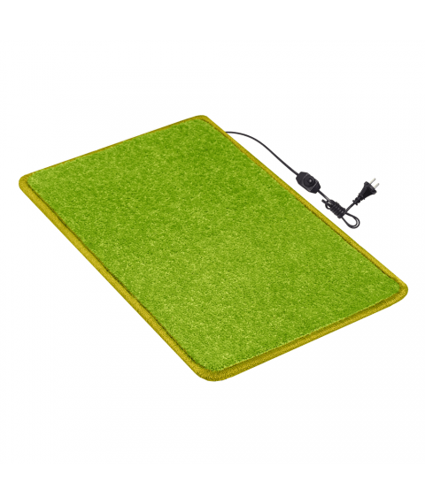 Heated mat 50x30 cm with thermal insulation and comfort regulator 'Color: light -green'