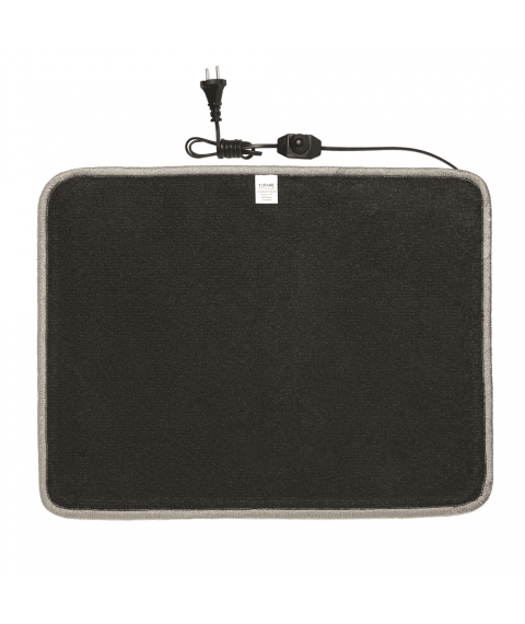 Heated mat 50x40 cm with thermal insulation and Comfort regulator 'Color: dark gray'