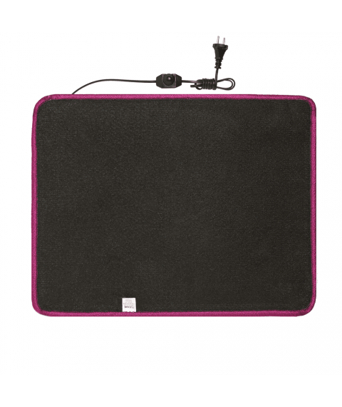 Heated mat 50×60 cm with thermal insulation and comfort regulator 'Color: dark pink'