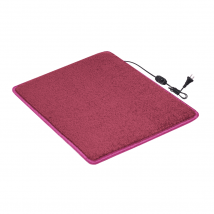 Heated mat 50×60 cm with thermal insulation and comfort regulator 'Color: dark pink'