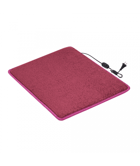 Килимок з підігрівом 50×40 см з термоізоляцією та регулятором Комфорт &#039;Колір: темно-рожевий&#039;
