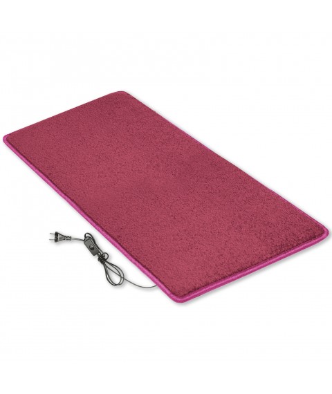Heated mat 50×100 cm with thermal insulation and Comfort switch 'Color:dark pink'