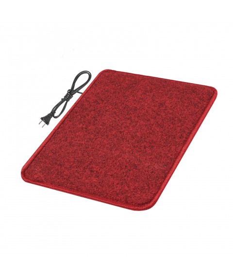 Heated mat 50x80 cm with thermal insulation Standard 'Color: dark red'