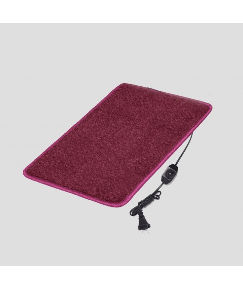 Heated mat 50x30 cm with thermal insulation and comfort regulator 'Color: dark -pink'