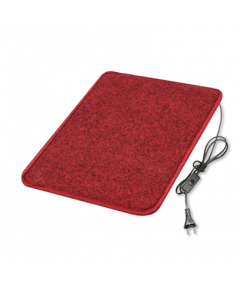 Heated mat 50×60 cm with thermal insulation and switch Standard 'Color: dark red'