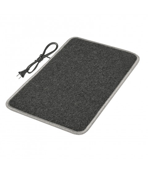 Rug with heated 50x30 cm with thermal insulation Standard 'Color: dark gray'