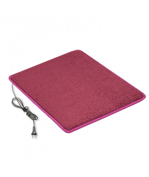 Heated mat 50x60 cm with with thermal insulation and a switch Comfort 'Color: dark pink'