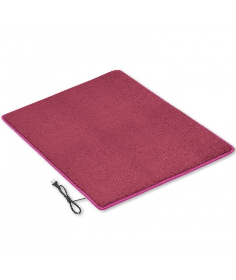 Килимок з підігрівом 100×100 см з термоізоляцією Комфорт &#039;Колір: темно-рожевий&#039;