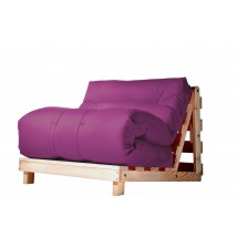 Кресло футон Futon Art футон рама сосна натуральная не окрашена, 90х200см хлопок многослойное наполнение (Фиолетовый) FC-00-PP-00