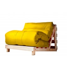 Крісло футон Futon Art, рама сосна натуральна, не фарбована; бавовна багатошарове ваповнення матрацу 90х200см (Жовтий) FC-00-YW-00