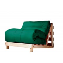 Кресло футон Futon Art футон рама сосна натуральная не окрашена, 90х200см хлопок многослойное наполнение (Зеленый) FC-00-GN-00