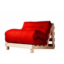 Кресло футон Futon Art футон рама сосна натуральная не окрашена, 90х200см хлопок многослойное наполнение (Красный) FC-00-RD-00