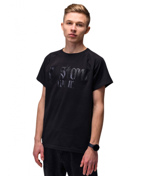 Футболка чорна Gothic logo Custom Wear M