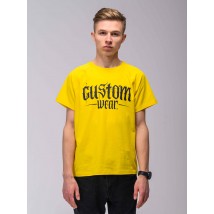 T-shirt yellow Gothic logo Custom Wear M