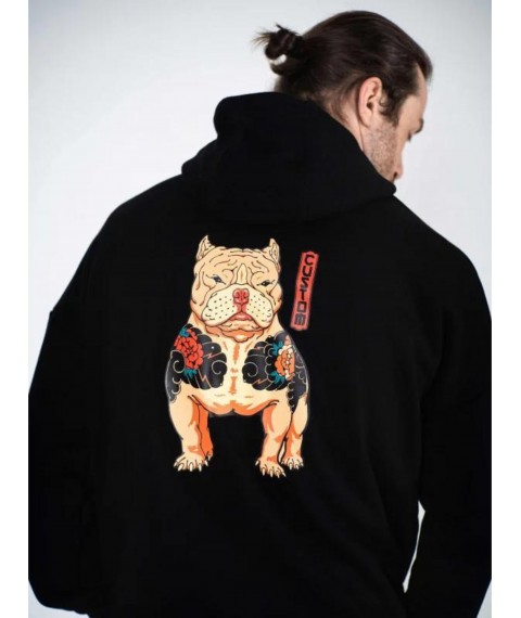 Худі оверсайз Custom Wear без начосу Yakyza Dog чорне XS