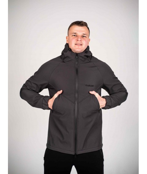 Men's jacket Protection Soft Shell Dark graphite Custom Wear S