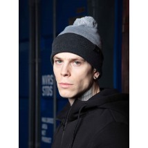 Шапка Custom Wear Tricolor з бумбоном графіт з сірим [[optionset1]]