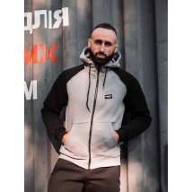 Зіпер Custom Wear з начосом сірий з чорним рукавом S