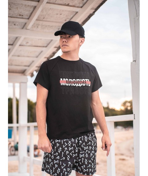 Футболка чорна МОЛОДІСТЬ Custom Wear M