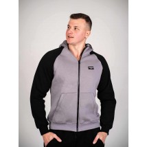 Зіпер Custom Wear з начосом сірий з чорним рукавом S