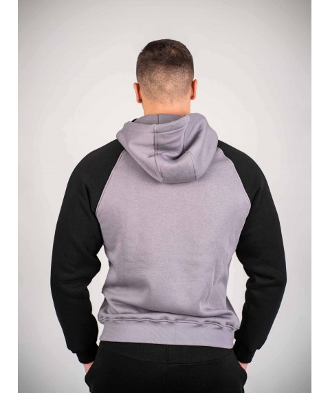 Зіпер Custom Wear з начосом сірий з чорним рукавом M