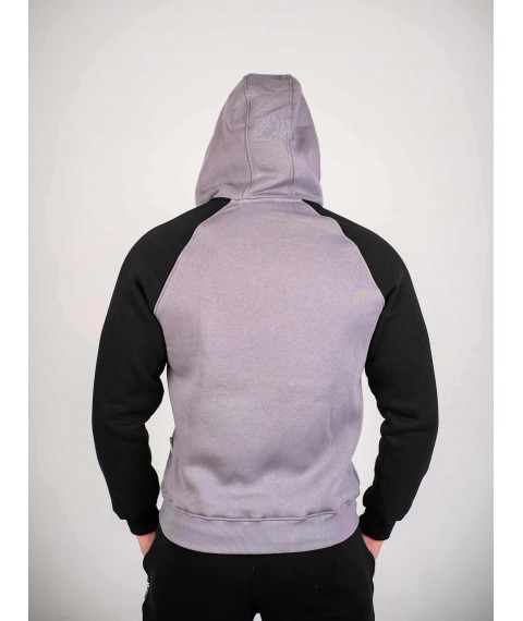 Зіпер Custom Wear з начосом сірий з чорним рукавом M