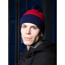 Custom Wear beanie cap red with blue