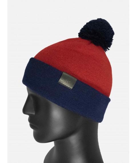 Custom Wear beanie cap red with blue