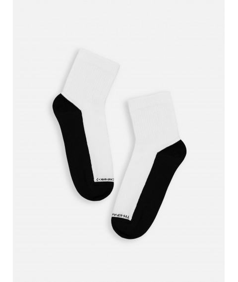 Custom Wear white short socks with black bottom (38-41)