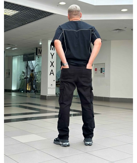 Штани оверсайз карго Custom Wear Cargo Premium Wide чорні XS