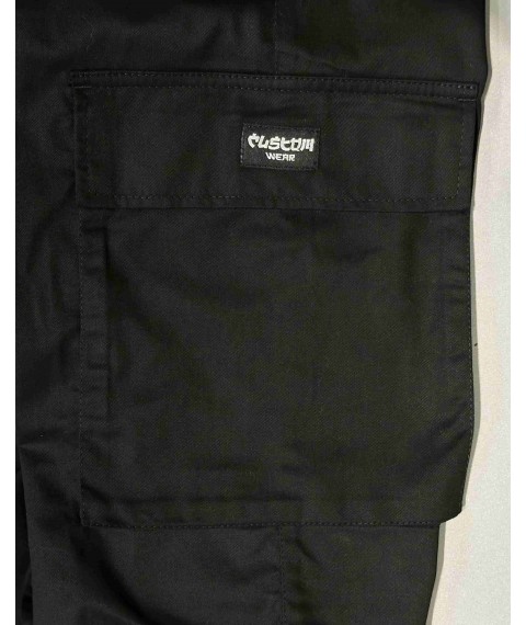Штани оверсайз карго Custom Wear Cargo Premium Wide чорні XS