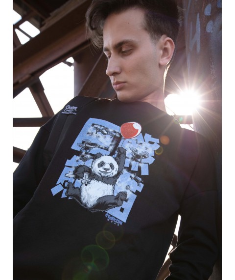 Custom Wear Criminal Panda Fleece Sweatshirt Black S