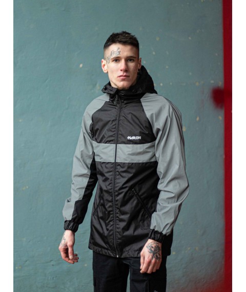Men's Athletic Black/Reflective Custom Wear XL Windbreaker