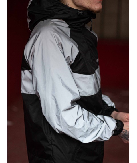 Вітрівка чоловіча Athletic чорна/рефлективна Custom Wear XL