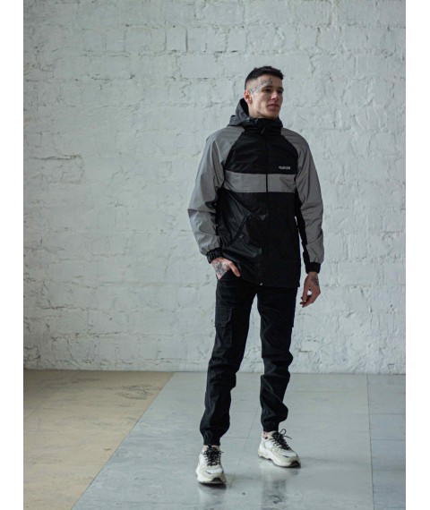 Men's Athletic Black/Reflective Custom Wear XL Windbreaker